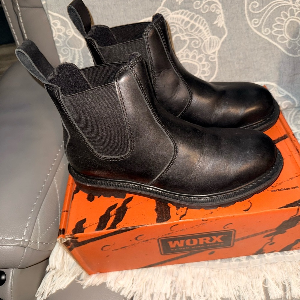 Red Wing Shoes Black Joist Steel Toe Work Boots - Picture 3 of 10